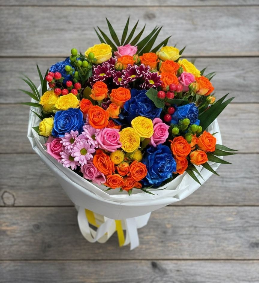 Букет цветов из: Розы и Хризантемы в Какашуре