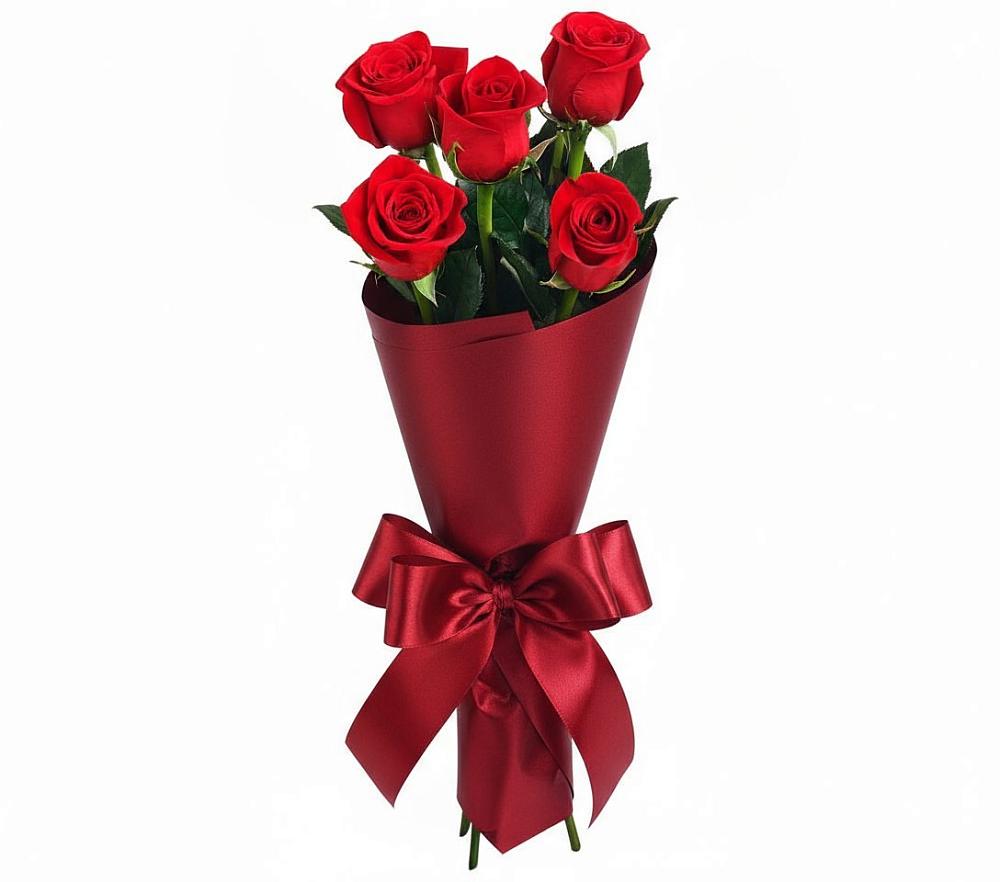 Букет 5 Красных роз Эдлесс Лав в Какашуре