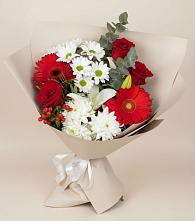 Букет цветов из:  Розы, Хризантемы, Герберы и Лилии в Какашуре