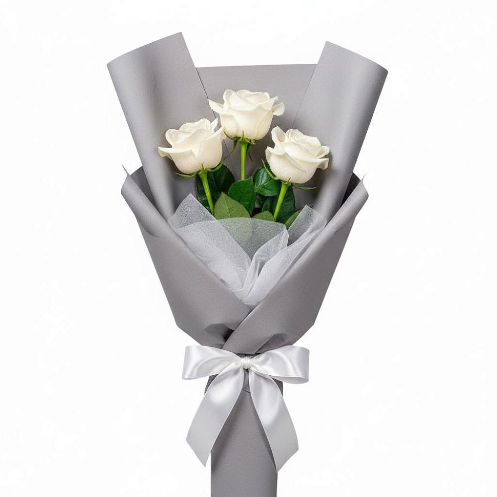 Букет 3 белые розы в Какашуре