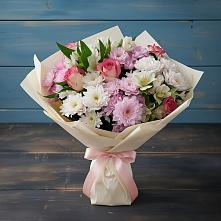 Букет цветов из:  Хризантемы, Альстромерии и Розы в Какашуре