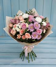 Букет цветов из:  Хризантемы, Розы и Альстромерии в Какашуре