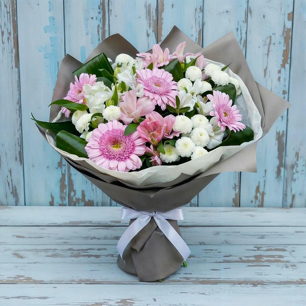 Букет цветов из: Герберы, Альстромерии и Хризантемы в Какашуре