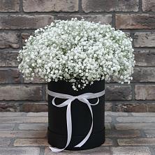 Цветочная композиция из Гипсофила в шляпной коробке в Какашуре